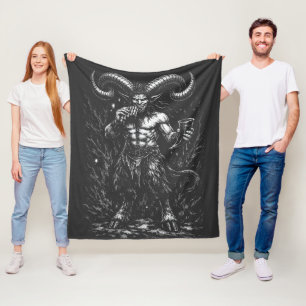 Gehörnter Wintersatyr — von BurnsInHell Fleecedecke