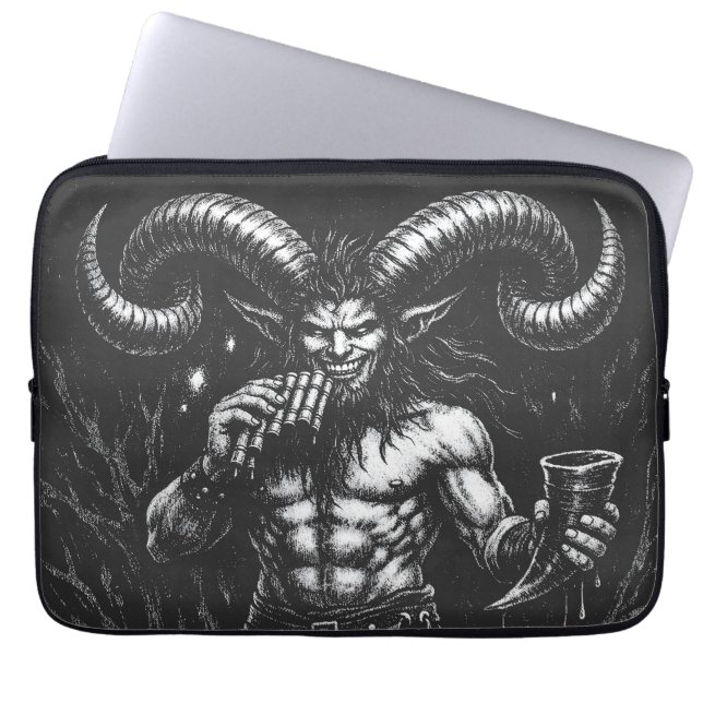Gehörnter Wintersatyr — von BurnsInHell Laptopschutzhülle (Vorderseite)