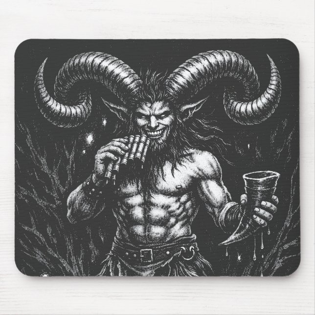 Gehörnter Wintersatyr — von BurnsInHell Mousepad (Vorne)