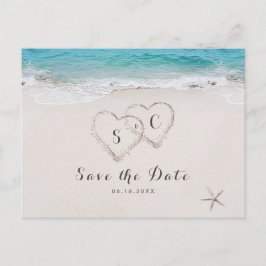Gehört Save the Date am Sandstrand Ankündigungspostkarte