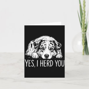 Gehörte Line Art Australian Shepherd Hunde Liebhab Karte