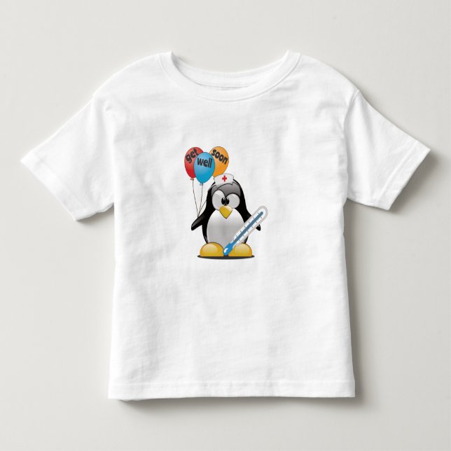 Geht es bald gut. Pinguin Nurse. Kleinkind T-shirt (Vorderseite)