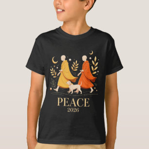 Geht Frieden 2026 Weltfrieden Mönche mit Aloka-Hun T-Shirt