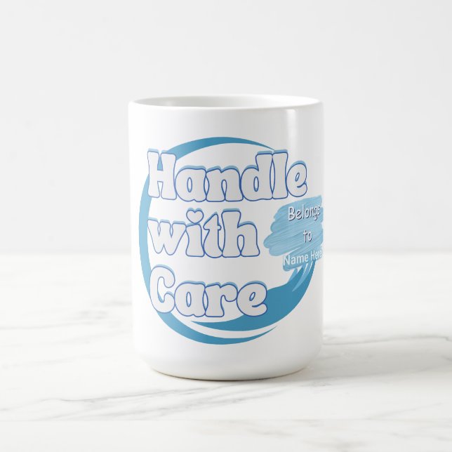 Geht Sorgsam Damit Um – Gehört 'Name' Personalisie Kaffeetasse (Mittel)