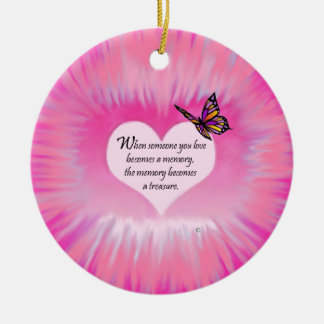 Gehütetes Erinnerungens-Schmetterlings-Gedicht Keramik Ornament