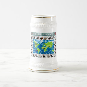 Geier der Weltkarte Bierglas
