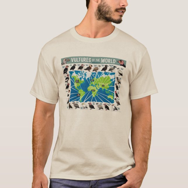 Geier der Weltkarte T-Shirt (Vorderseite)