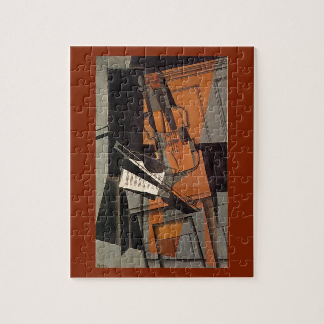 Geige ~ 1916 ~ Synthetischer Kubismus ~ Juan Gris (Vertikal)