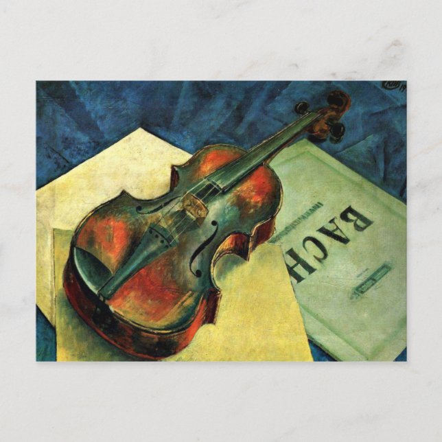 Geige, 1921 Gemälde von Kuzma Petrov-Vodkin Postkarte (Vorderseite)