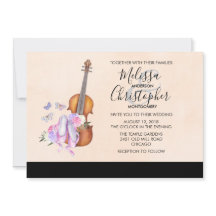 Geige, Ballettschuhe und Schmetterlinge Hochzeit