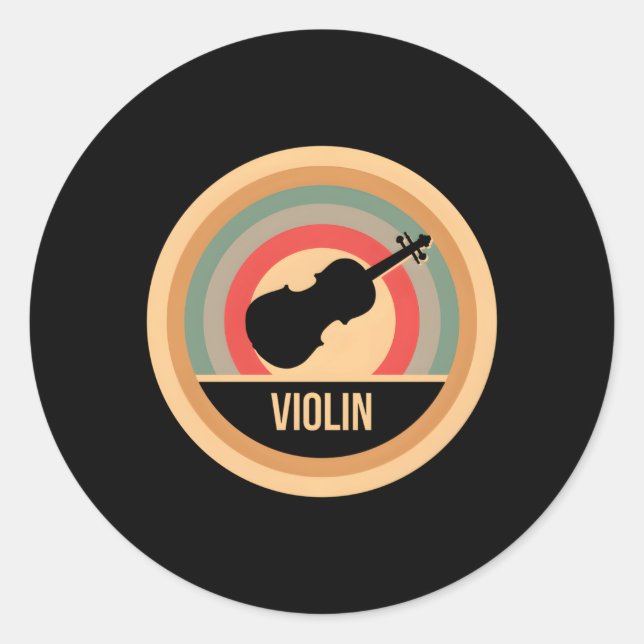 Geige für Violinisten Runder Aufkleber (Vorderseite)