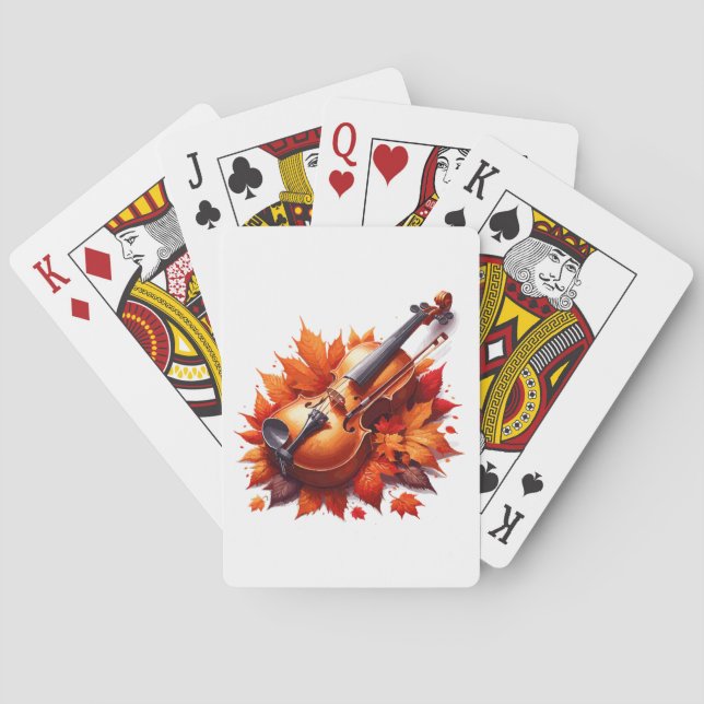 Geige im Blätter Spielkarten (Rückseite)