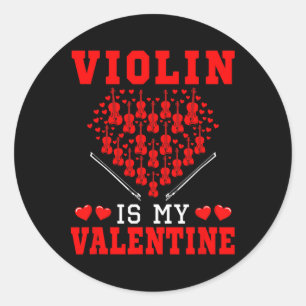 Geige ist mein Valentinsinstrument Team Niedliche Runder Aufkleber