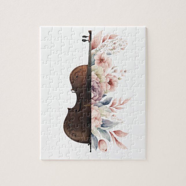 Geige mit Blume. (Vertikal)