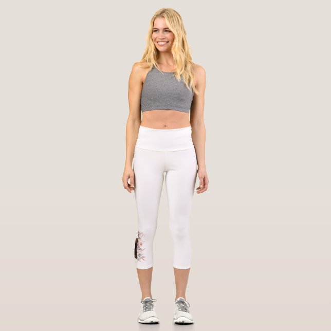 Geige mit Blume. Capri Leggings (Vorderseite)