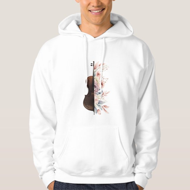 Geige mit Blume. Hoodie (Vorderseite)