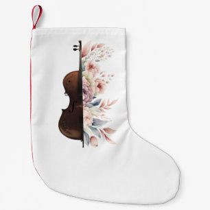 Geige mit Blume. Kleiner Weihnachtsstrumpf