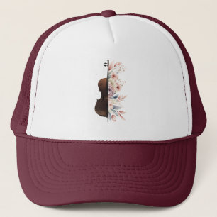 Geige mit Blume. Truckerkappe