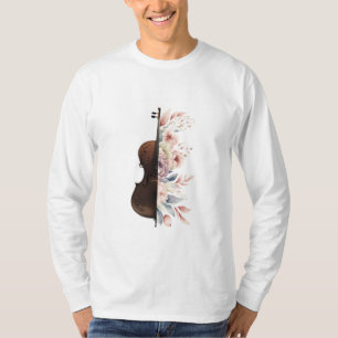 Geige mit Blumen. T-Shirt