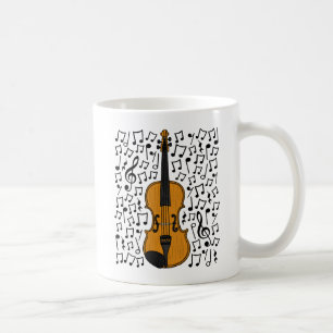 Geige mit musikalischen Noten, Geigerlehrer Kaffeetasse