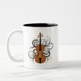 Geige mit Wirbel Zweifarbige Tasse