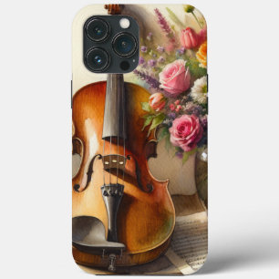 Geige, Noten und eine Vase der Blume Case-Mate iPhone Hülle