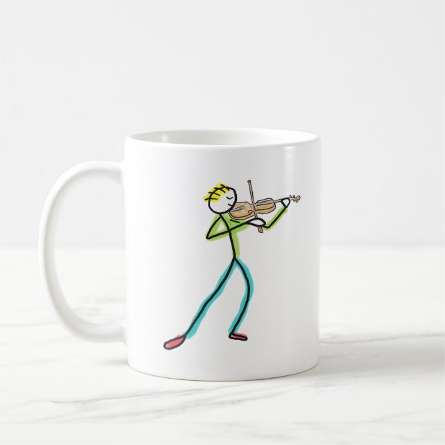 Geige spielender Stockmann Kaffeetasse (Links)