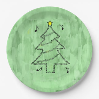 Geige Text Weihnachtsbaum Pappteller