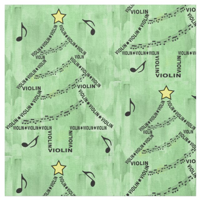 Geige Text Weihnachtsbaum  Stoff (Nahaufnahme)