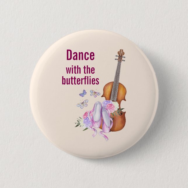 Geige- und Ballettschuhe Inspirationsquelle Button (Vorderseite)