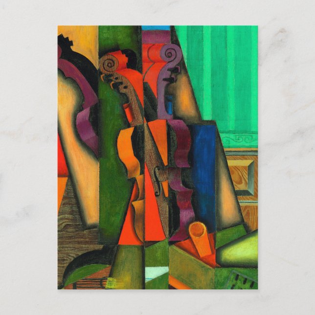 Geige und Gitarre von Juan Gris Postkarte (Vorderseite)