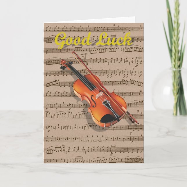 Geige und Musikblatt. Karte (Vorderseite)