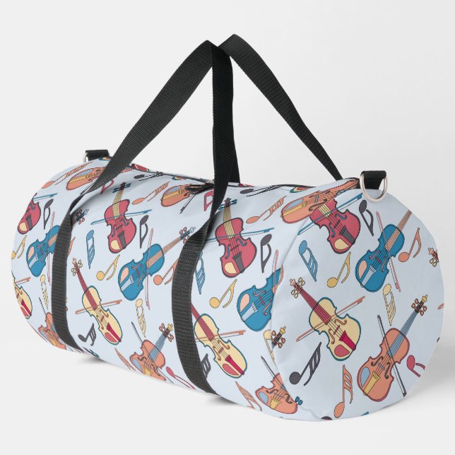 Geige und Musiknoten Duffle Bag (Linke Ecke)