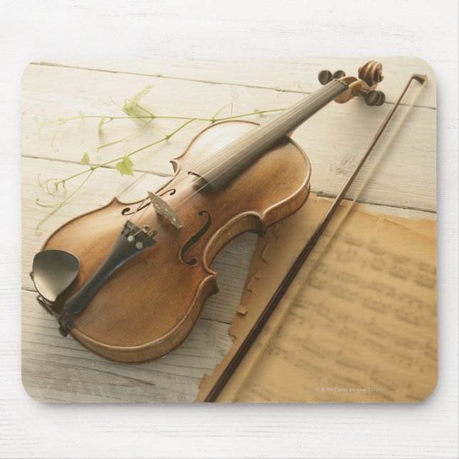 Geige und Noten Mousepad (Vorne)