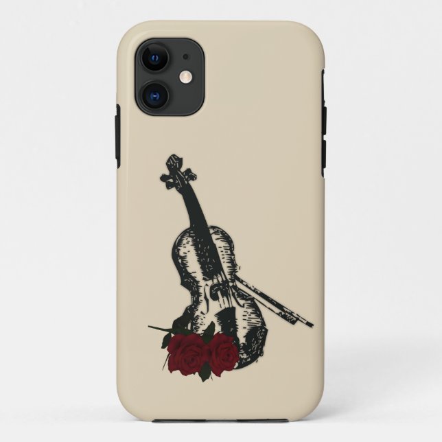 Geige und Rose Case-Mate iPhone Hülle (Rückseite)