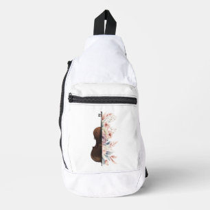 Geige unter Blume. Bouquet der Blume. Crossbody Bag