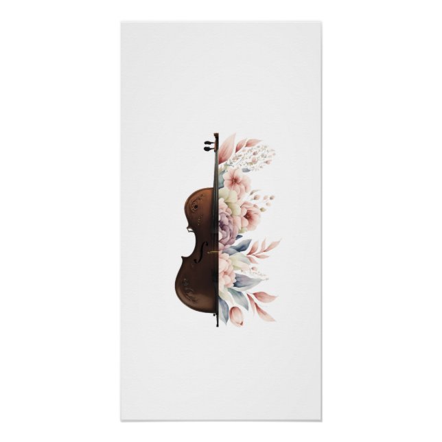 Geige unter Blume. Bouquet der Blume. Poster (Vorderseite)