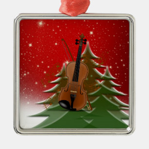 Geige zu Weihnachten, Ornament Aus Metall