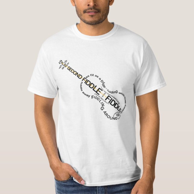 Geigen-Ausdruck-Wort-Kunst-Violinen-Form T-Shirt (Vorderseite)