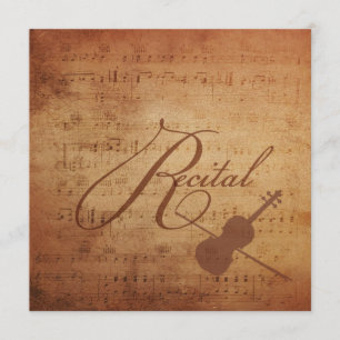 Geigen-Recital-Antik-Notenblatt Einladung