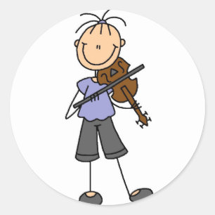 Geigen-Spieler-Aufkleber-Aufkleber Runder Aufkleber