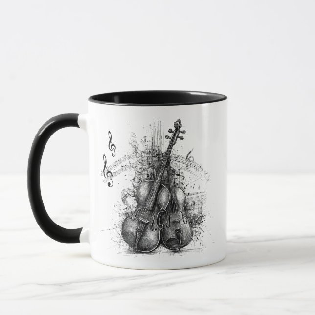 Geigen und Noten Tasse (Links)