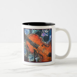 Geigen-Violinen-Tasse Zweifarbige Tasse