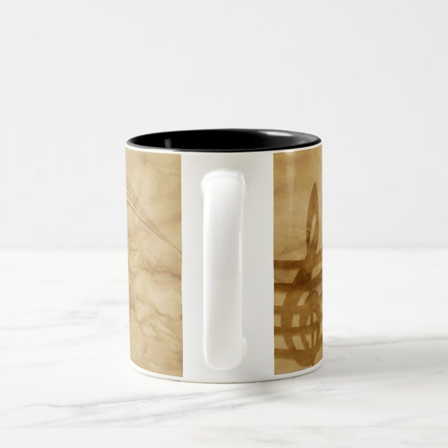 Geigenschlüssel aus Marmor Zweifarbige Tasse (Henkel)