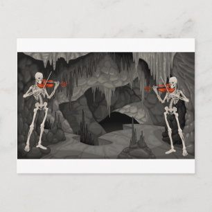 Geigenskelett Postkarte