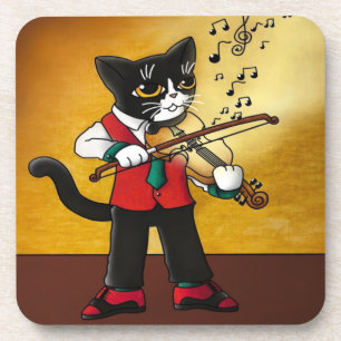 Geigermusikkatze Getränkeuntersetzer