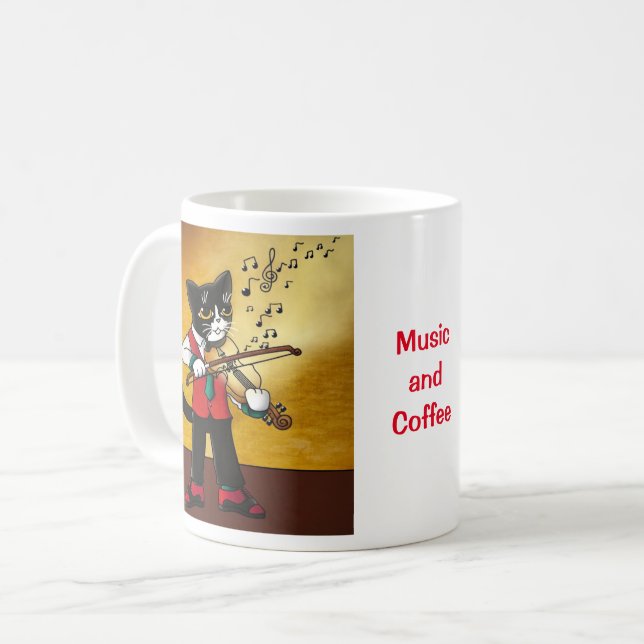 Geigermusikkatze Kaffeetasse (Vorderseite Links)
