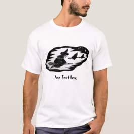 geile, fliegende Hexen auf Broomsticks halloween T-Shirt