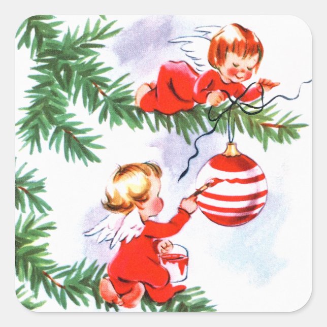 Geilige Engel Quadratischer Aufkleber (Vorderseite)