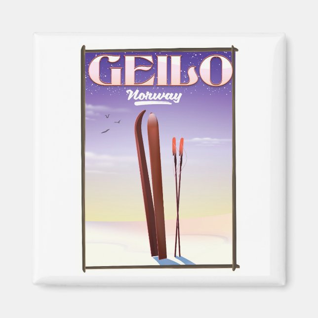 Geilo, Norwegisches Skipposter Magnet (Vorne)